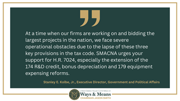 SMACNA Joins Other Trade Associations in Supporting Bipartisan Tax Legislation