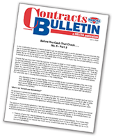 Contracts Bulletin: Before You Cash That Check