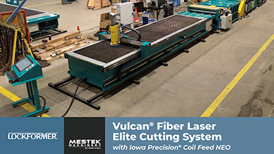 Laser cutting machine in a manufacturing facility.