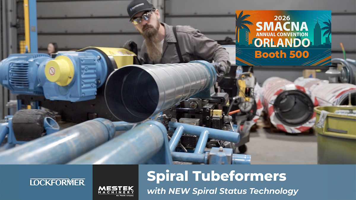 Spiral tubeformers with Mestek and Lockformer branding