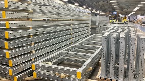 Modular steel framing components in a warehouse