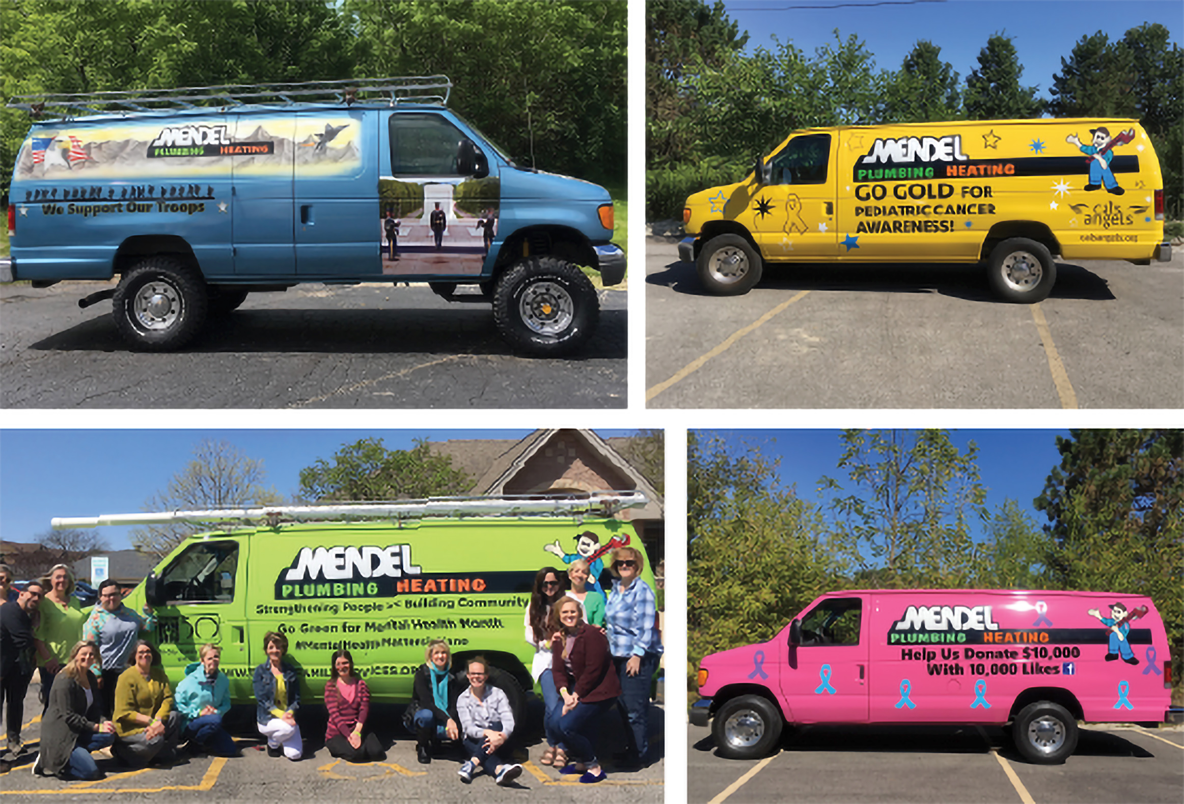 residential2 Mendel sets aside 10 to 12 trucks and vans for supporting local causes and events.